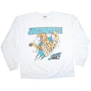 Vintage 1993 Jacksonville Jaguars Banned Logo Sweatshirt Break Through Nutmeg Lg